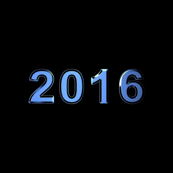 Frohes neues Jahr 2016 Textgestaltung isoliert mit schwarz — Stockfoto