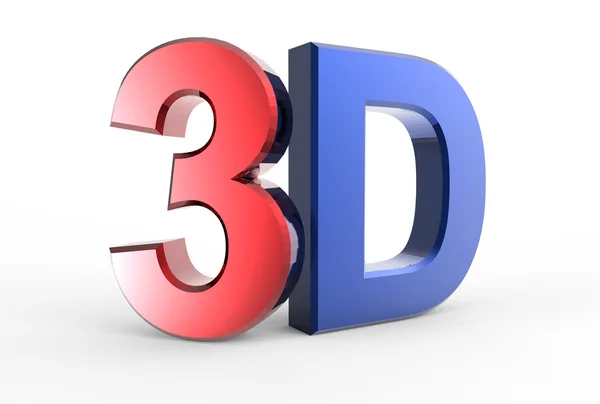 Logotipo 3D isolado em fundo branco com efeito de reflexão — Fotografia de Stock