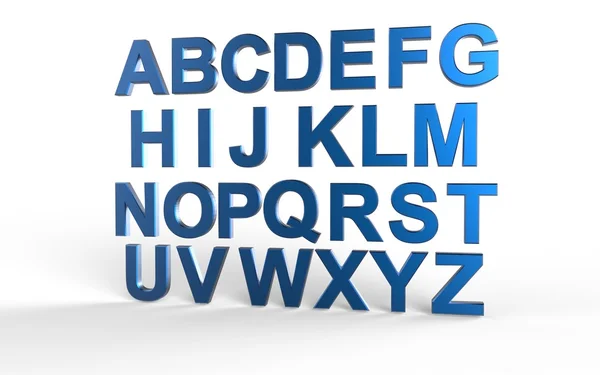 3D yazı tipi, duran büyük beyaz harfler — Stok fotoğraf