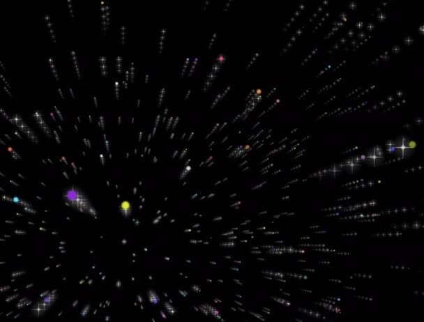Nave volante nel luogo galassia con bella vista — Video Stock