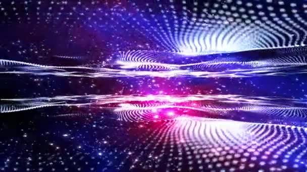Blå partikel dimension utrymme bakgrund — Stockvideo