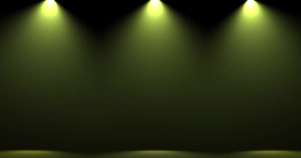 Spot luz abstracta galería teatro interior 3d fondo realista — Vídeos de Stock