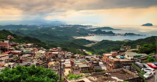 Lapso de tiempo de hermosa vista nocturna de Jiufen Taiwán — Vídeo de stock