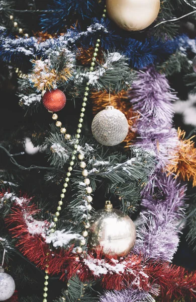 Holiday Tree Outdoors Selective Focus — Stockfoto