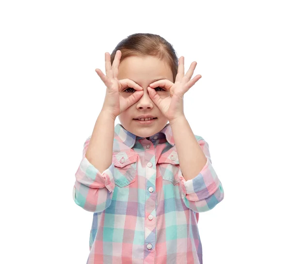 Felice bambina facendo volti e divertirsi — Foto Stock