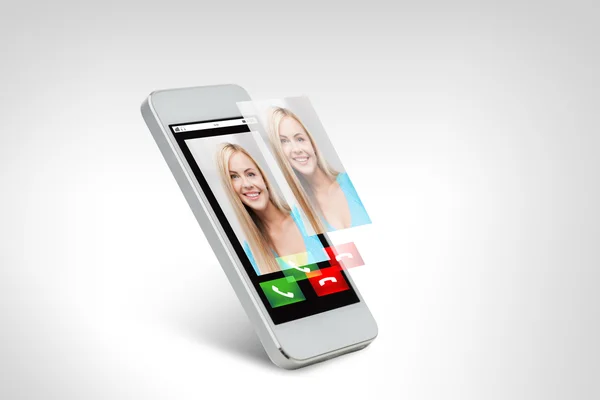 Close up of smarthphone with incoming call — 图库照片