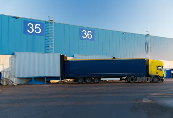 warehouse gates and truck loading