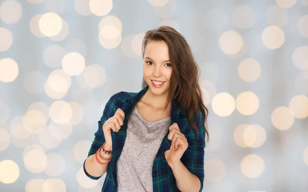 Felice sorridente bella ragazza adolescente — Foto Stock