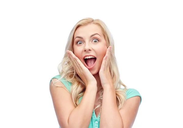 Sorprendida sonriente joven o adolescente —  Fotos de Stock