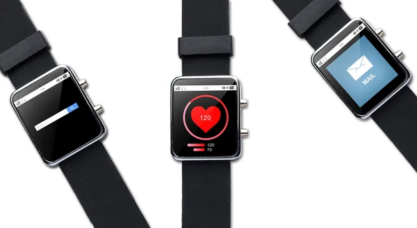 Close-up van Smart Watch met toepassing op het scherm — Stockfoto