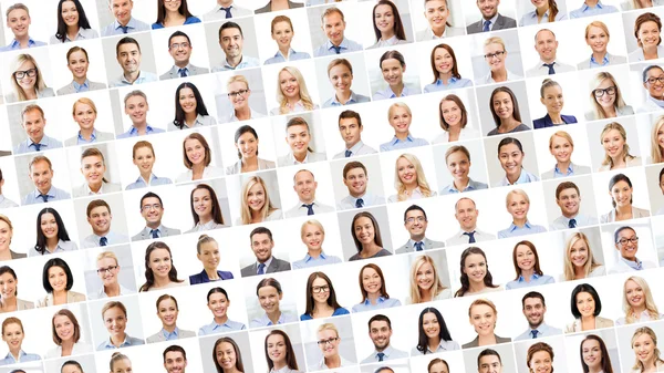 Collage con muchos retratos de gente de negocios — Foto de Stock