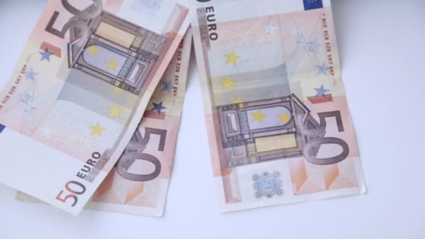 Düşen 50 euro para notlar — Stok video