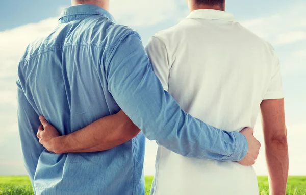 Close up of happy male gay couple hugging — Stock Photo, Image