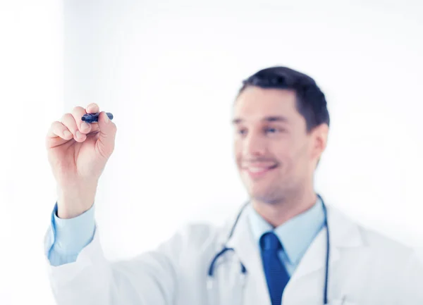 Doctor writing something in the air — Stock Photo, Image