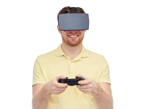 Homem em óculos de realidade virtual ou 3d — Fotografia de Stock