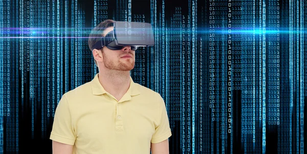 Uomo in realtà virtuale auricolare o occhiali 3d — Foto Stock