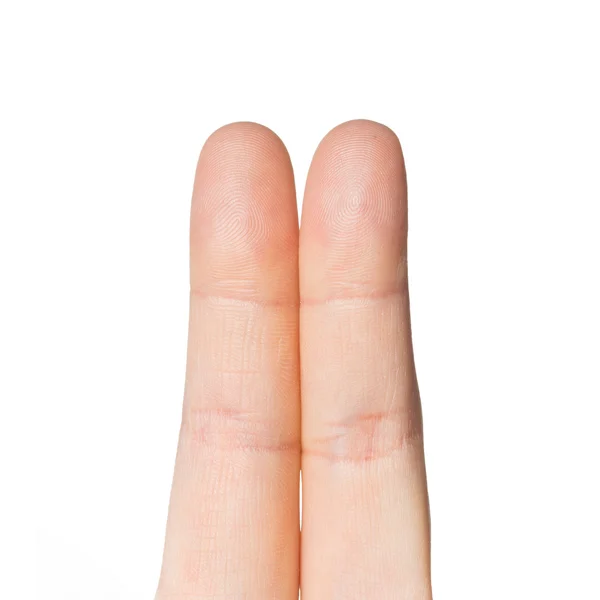 Gros plan de deux mains mettant les doigts ensemble — Photo