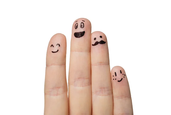 Nahaufnahme der Finger mit Smiley-Gesichtern — Stockfoto