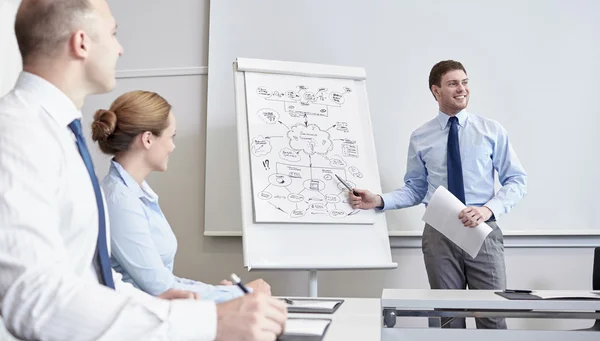 Groep van Glimlachende zakenmensen bijeenkomst in office — Stockfoto