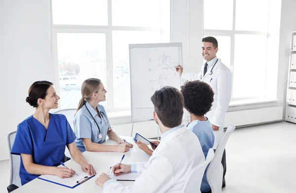 Grupa lekarzy na prezentacji w szpitalu — Zdjęcie stockowe