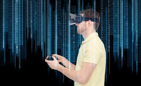 Homem em óculos de realidade virtual ou 3d — Fotografia de Stock