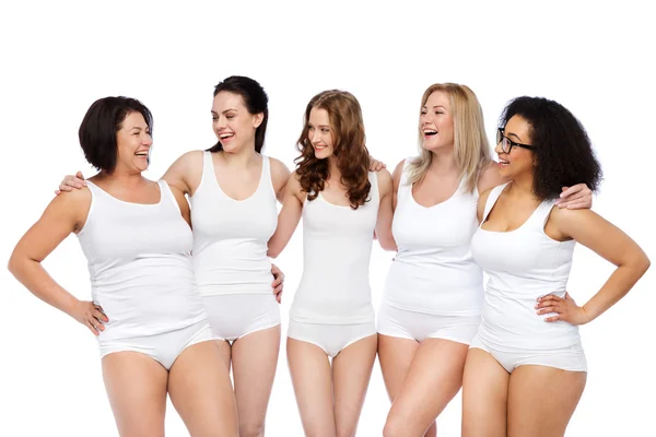 白い下着で満足して別の女性のグループ — ストック写真