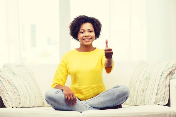 Happy african american young woman at home — Stock Photo, Image