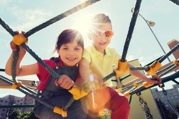 Group of happy kids on children playground — Stock Photo, Image