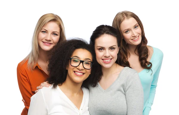 Group of happy different women in casual clothes — Stock Photo, Image