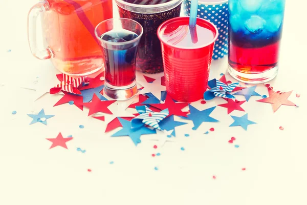 Bebidas na festa do dia da independência americana — Fotografia de Stock