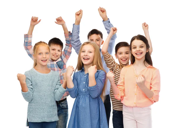 Happy children celebrating victory Stock Image