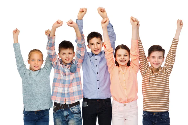 Happy children celebrating victory Royalty Free Stock Photos