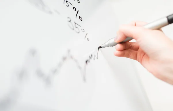 Nahaufnahme der Handzeichnung Graph auf Whiteboard — Stockfoto