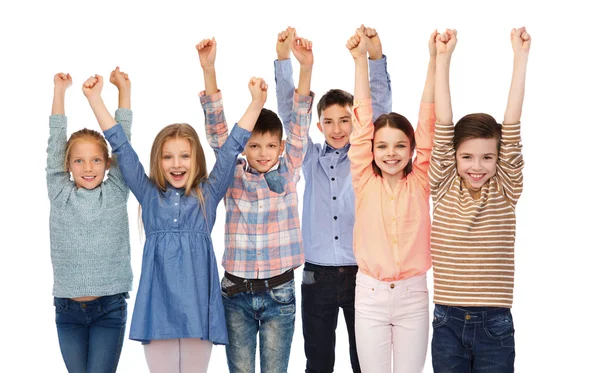 Happy children celebrating victory Stock Photo