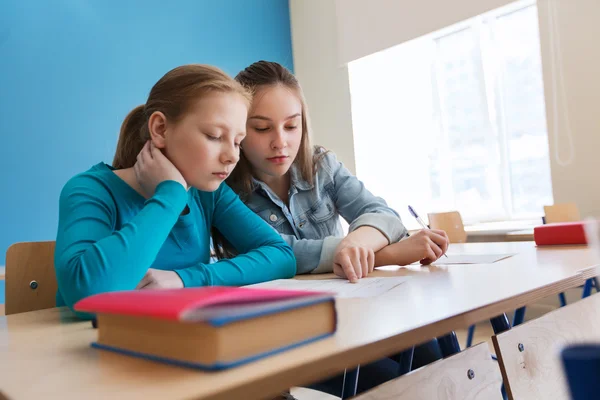 Group of students with school test — Stock Photo, Image