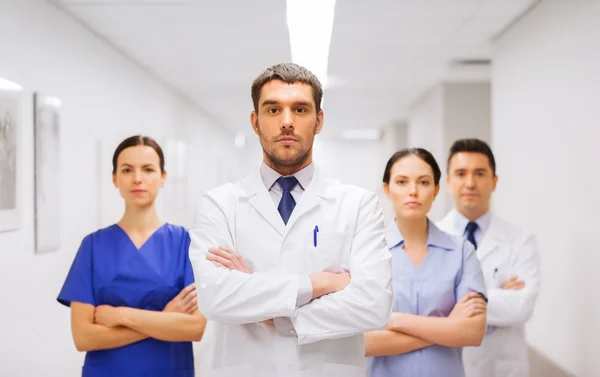 Group of medics or doctors at hospital — Stock Photo, Image