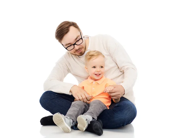 Šťastný otec a malý syn — Stock fotografie