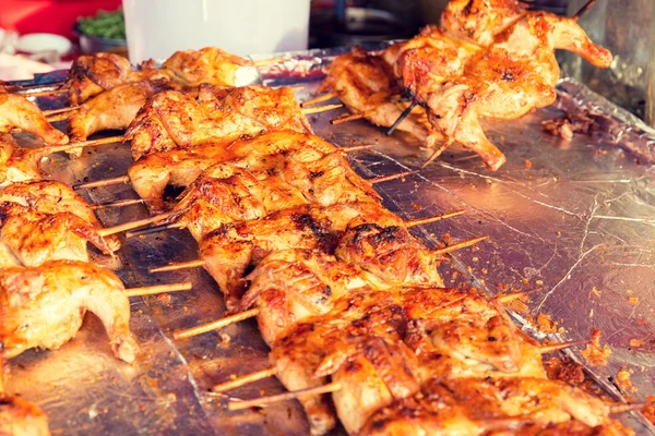 Chicken grill at street market — Stock Photo, Image