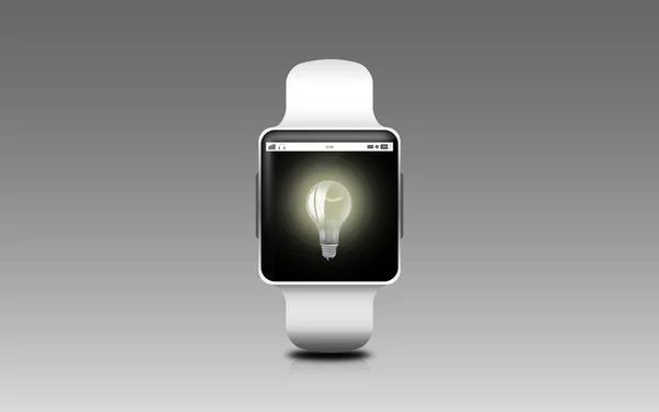 Illustration of smart watch with light bulb icon — Stock Photo, Image