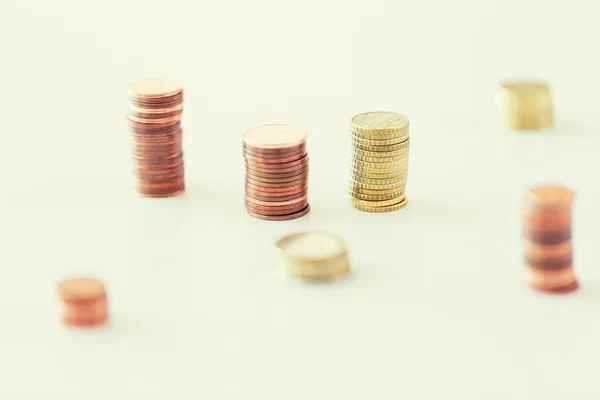 Close up of coins columns — 스톡 사진