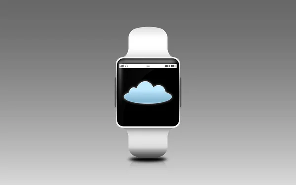 Ilustración de reloj inteligente con icono de nube en la pantalla — Foto de Stock