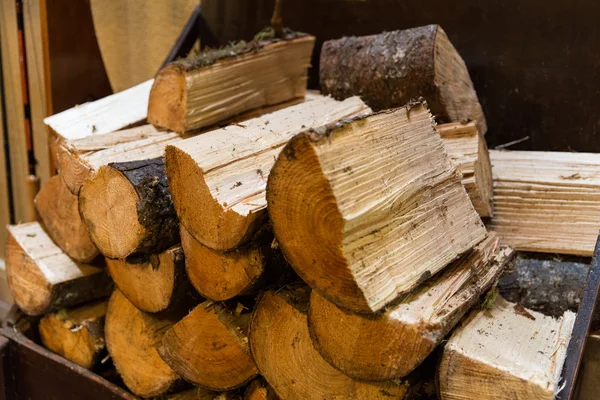 Close up van brandhout stapel — Stockfoto