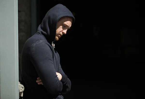 Close up of addict man on street — Stock Photo, Image