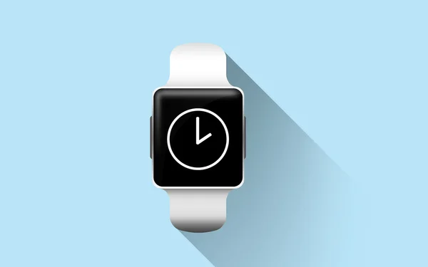 Primer plano del reloj inteligente con el icono del reloj en la pantalla — Foto de Stock