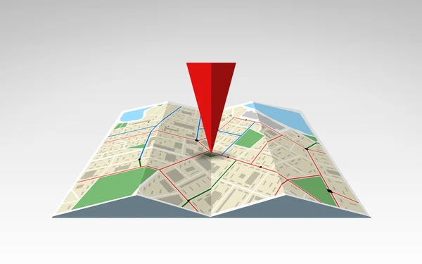 使用红色指针绘制世界地图 — 图库照片