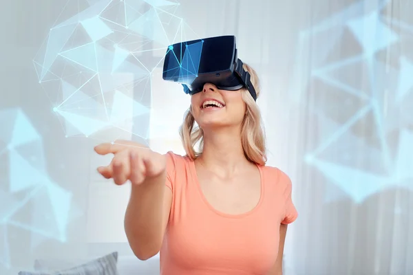 Vrouw in virtual reality headset of 3D bril — Stockfoto