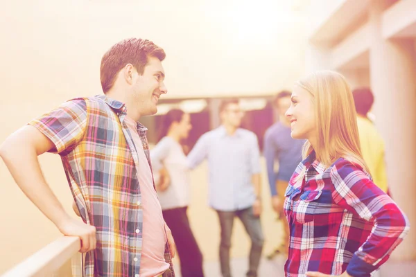 Group of smiling students outdoors — Stock Photo, Image