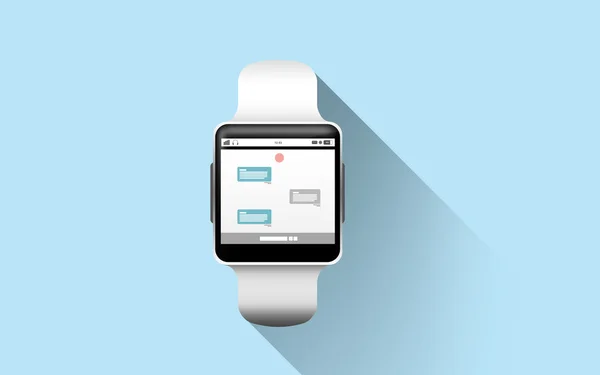 Close up van slimme horloge met toepassing van de boodschapper — Stockfoto