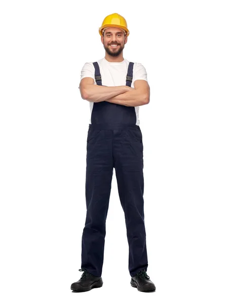 Mężczyzna pracownik lub budowniczy ze skrzyżowanymi ramionami Zdjęcie Stockowe