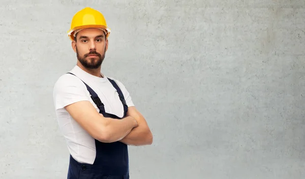 Man arbetare eller byggmästare med korsade armar — Stockfoto